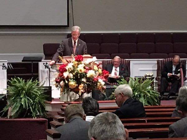 Pastor Bud Marteen preaching at the Statewide Meeting