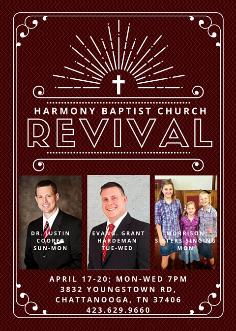 Area Meeting: Revival – Harmony Baptist Church – Chattanooga, TN