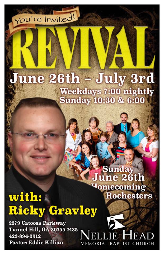 Area Meeting: Revival – Nellie Head Memorial Baptist Church – Tunnel Hill, Ga