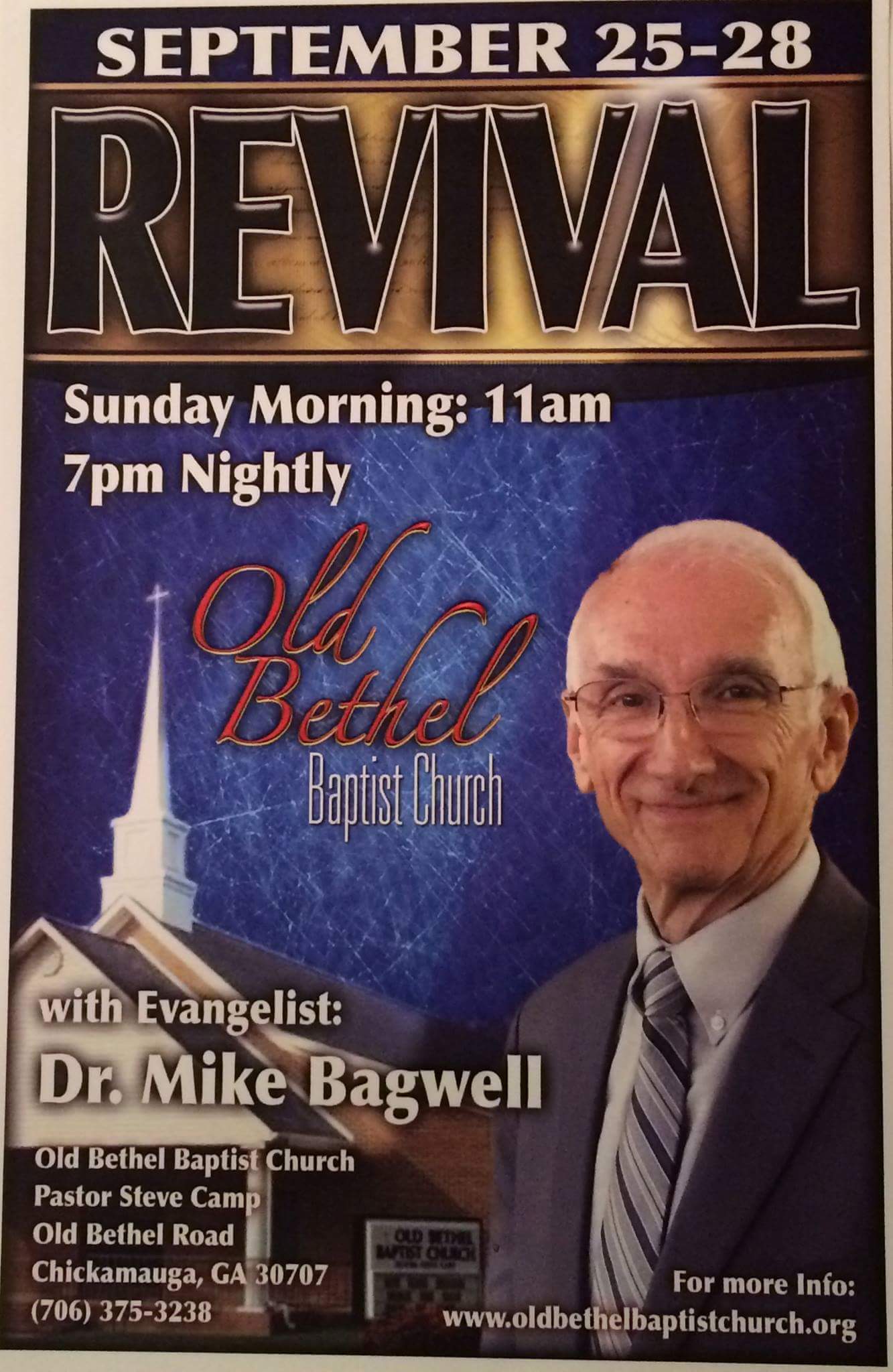 Area Meeting: Revival – Old Bethel Baptist Church – Chickamauga, Ga