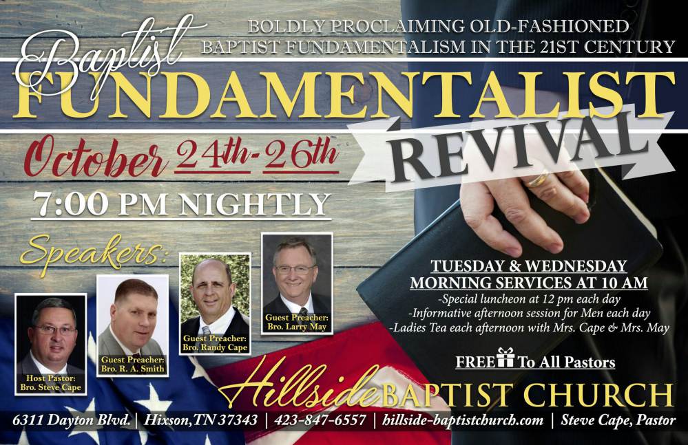 Area Meeting: Revival – Hillside Baptist Church – Hixson, Tn